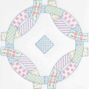 Patchwork Wedding Rings 18" Quilt Blocks