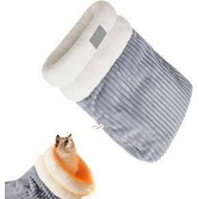 Cat Sleeping Bag, 2024 New Cat Winter Sleeping Bag, Self Warm Cat Sleeping Bag for Indoor Cats, Cat Cave Bed 360° Wrap for Cats Up to 8kg, Large 21 x 18 Inches