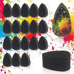 20 PCS Face Paint Sponge, High Density Skin-friendly Petal Face Painting Make Up Sponges, Droplets Face Painting Supplies for Adults Art Work and Body Painting Tear Drop Christmas