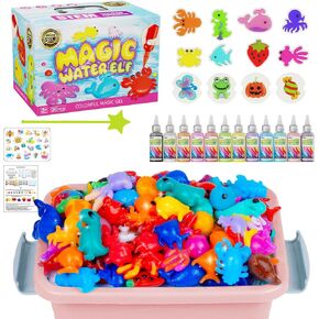 Magic Water Toy Elf Kit, Water Fairy Water Gel Kit with 12 Magic Gels, 12 Shape Molds, Christmas Toys Gifts for Kids Birthday Party Favors, DIY STEM Aqua Kits Boys Girls Toys for Age 3-12(12 Colors)
