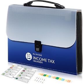Janlaugh Tax Record Organizer All in One Income Tax Document Organizer 13 Pockets Expanding File Folder Portable Monthly Paper Bill Receipt Holder A4 Letter Size