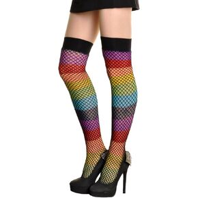 Angelina Rainbow Thigh High Socks