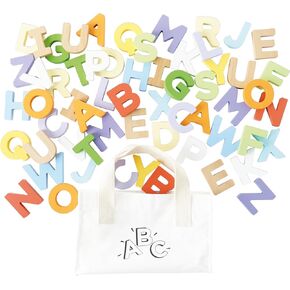 Le Toy Van - Wooden Letters in a Bag Toy, Plastic Free | Suitable for Age 18+ Months