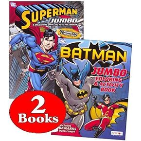 Bendon Publishing DC Comics Batman & Superman Coloring and Activity Book Set (Two Books)