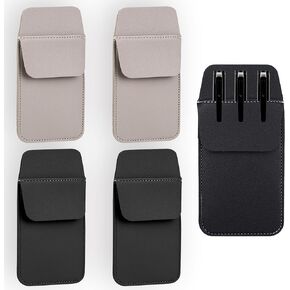 4Pcs Pocket Protector PU Leather Pocket Pen Holder Organizer Pouch, for School Office Hospital Supplies, Suitable for Shirts Lab Coats Pants Pen Sleeve