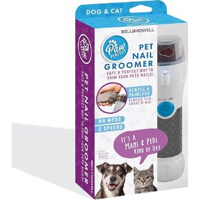 Bell+Howell Pawperfect Cordless Dog and Cat Nail Trimmer Rotating File with Safety Guard, 5000-7000 RPM's, Gentle and Painless Dog Nail Grinder w/ 3 Modes with 3 Replacement Rollers