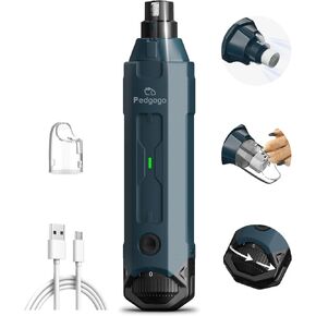 Dog Nail Grinder Super Quiet (45 db) 6-Speed pet nail grinder with 2 LED Lights 12000RPM & Professional 3 Grinding Ports Rechargeable Dog Nail Trimmer for Large Medium Small Dogs with Dust Cap
