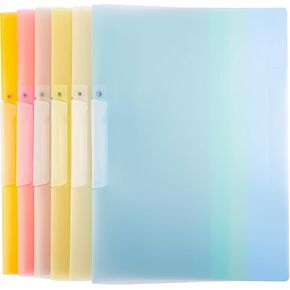 RP Remarkable Power, 6 Pack Plastic Folders with Swing Clip A4 Report Covers File Folder with Clips for Office 6 Colors