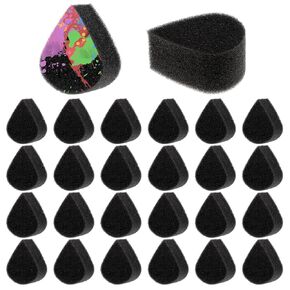 JJUNW 24 Pcs Face Painting Sponges, Professional Face Painting Kit Craft Sponges Painting, Face Paint for Face Painting Adults Black Sponges High Density Art Work Makeup and Body Paint(Black)