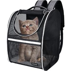 BAGLHER Expandable Pet Carrier Backpack，Pet Backpack for Small Cats Puppies Dogs Bunny, Airline-Approved Ventilate Backpack for Travel, Hiking and Outdoor Use. Grey