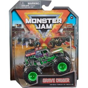 Monster Jam, Official Grave Digger Monster Truck, Die-Cast Vehicle, 1:64 Scale, Kids Toys for Boys Ages 3 and up