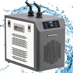 [New Upgrade] Poafamx Aquarium Chiller, 42gal 1/10 HP Water Chiller for Fish Tank Quiet Refrigeration Compressor Aquarium Cooler with Touch Screen Temperature Control for Axolotl Hydroponics Coral