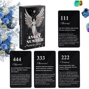 Angel Numbers Oracle Cards, Angel Oracle Deck, Oracle Cards for Beginners, 400 GSM Coated Paper Oracle Cards, Best Oracle Cards, Family Party Oracle Cards