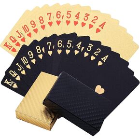 Playing Cards - Black and Gold HD Waterproof Poker Cards, 2 Deck of Poker Cards