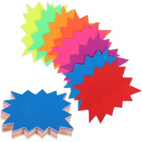 800 Pcs Price Tags, Yard Sale Price Tags Fluorescent Signs Blank Star Shape Retail Sale Tags Burst Paper Signs for Retail Poster Board Decorations Yard Garage Sale 3.5 x2.8 in