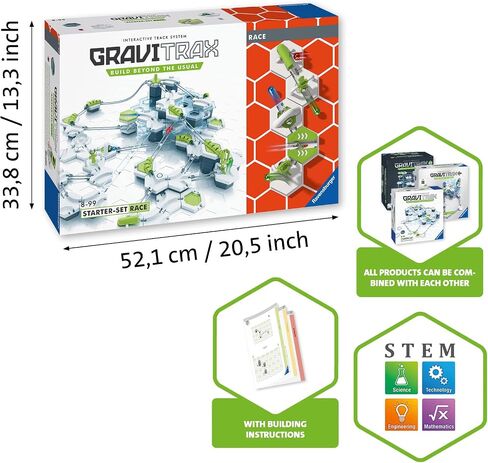 Ravensburger - Gravitrax - STARTER Set Race - 26287 - STEM Building Set - 180 قطعة - دوائر الكرة الإبداعية - الأعمار 8+ - النسخة الفرنسية in Saudi Arabia
