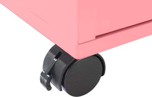 Lavish Home 2 Drawer File Cabinet - Filing Cabinet with Lock - Rolling File Cabinet for Under Desk Storage - Wood Filing Cabinet for Home or Office Organization (Pink) in Kuwait