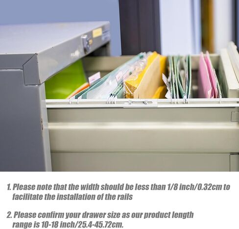 13pcs File Cabinet Rails Set, 4 Adjustable File Cabinet Rails and 8 Hanging File Rail Clips 1 Phillips Screwdriver Cabinet Dividers File Bars Hanging File Folder Frame for School Office in Saudi Arabia