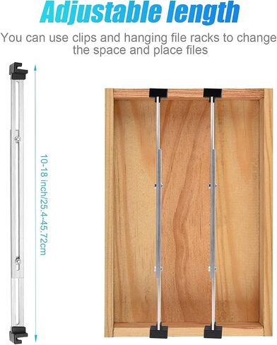 13pcs File Cabinet Rails Set, 4 Adjustable File Cabinet Rails and 8 Hanging File Rail Clips 1 Phillips Screwdriver Cabinet Dividers File Bars Hanging File Folder Frame for School Office in Saudi Arabia