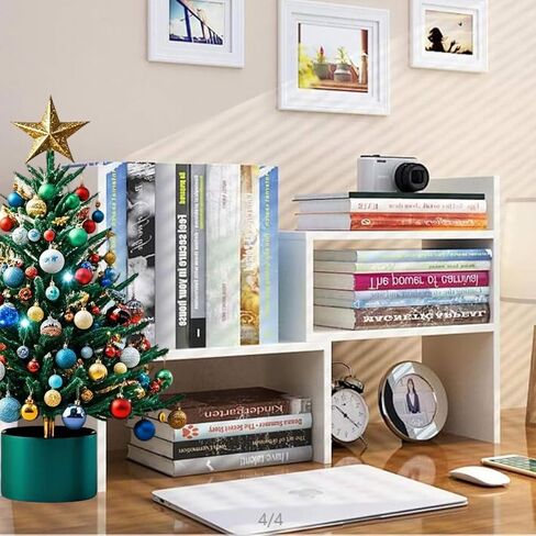 ShellKingdom Desk Shelf Organizer, Desktop Shelves, Adjustable Desktop Corner Shelf, Bookshelf Storage Rack and Cubicle Decor for Desk, Tabletop, School, Office, Dorm Desk Organizer - White in Kuwait
