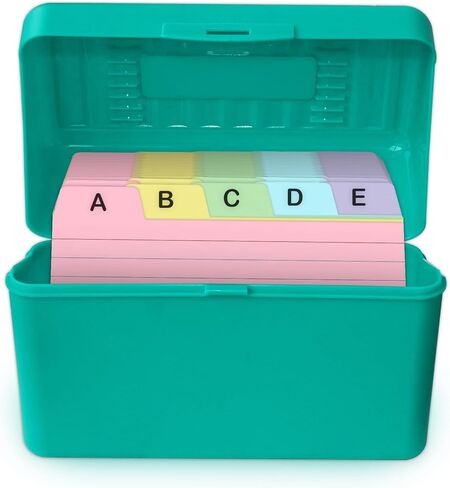 Olivo Index Card Holder Box 3x5 Flash Note Card Holder Storage File Box Organizer Case for 3"x5" Cards, 4 Colors Pack in Saudi Arabia