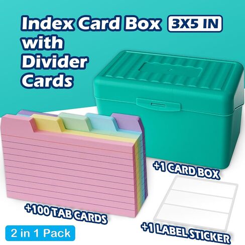 Olivo Index Card Holder Box 3x5 Flash Note Card Holder Storage File Box Organizer Case for 3"x5" Cards, 4 Colors Pack in Saudi Arabia