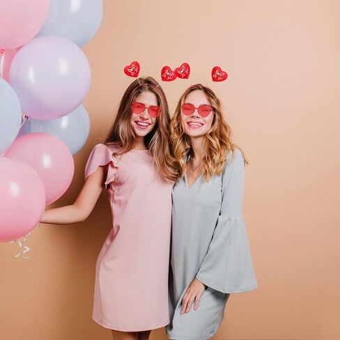 2-SET Valentine's Day Red Heart Shaped Sunglasses and Love-shaped Headbands Cupid Boppers Band Hair Hoop Hair Hair in Kuwait