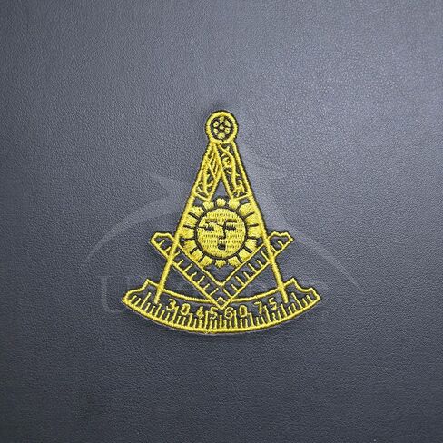 Masonic Past Master Apron Case – Machine Embroidered (Black Leather), MM Provincial Size | Freemason Carrying Bags in Kuwait