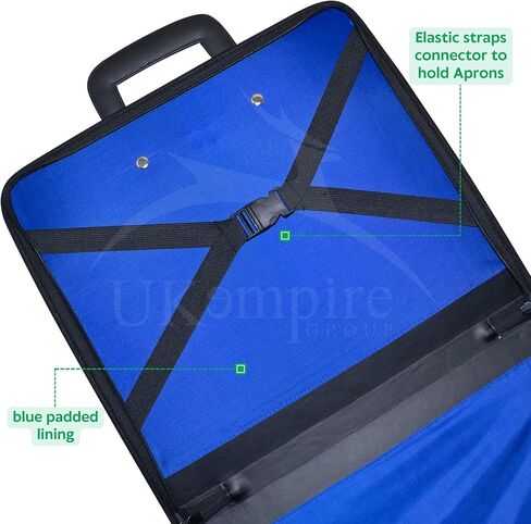 Masonic Past Master Apron Case – Machine Embroidered (Black Leather), MM Provincial Size | Freemason Carrying Bags in Kuwait