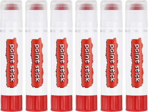 PATIKIL Solid Tempera Paints, 6 Pcs Washable Quick Drying Paint Sticks Paint Pens for Artists Beginners Art Supplies, Red in Saudi Arabia