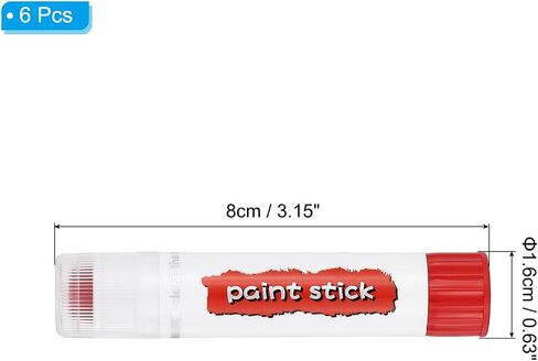 PATIKIL Solid Tempera Paints, 6 Pcs Washable Quick Drying Paint Sticks Paint Pens for Artists Beginners Art Supplies, Red in Saudi Arabia