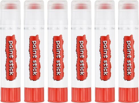 PATIKIL Solid Tempera Paints, 6 Pcs Washable Quick Drying Paint Sticks Paint Pens for Artists Beginners Art Supplies, Red in Saudi Arabia