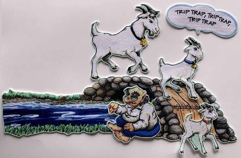 شعرت ثلاثة من Billy Goats Gruff Precut Figures Flannel Board Story Play Time Story (كبير) in Kuwait
