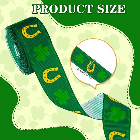 6 لفائف القديس باتريك الشريط Grosgrain الشريط 7/8 بوصة أبيض أخضر محظوظ شاميروك الشريط الشريط البرسيم الحرف الخياطة لخطية الزهور القوس غلاف الأيرلندي العطلة ديكور حفلة الربيع ، 30 ياردة in Saudi Arabia