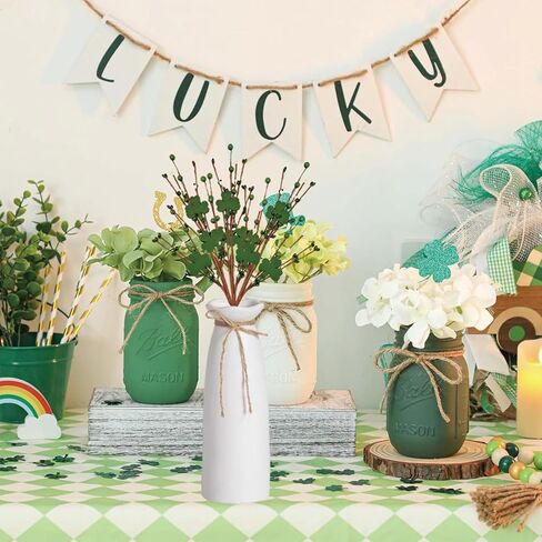 16 بوصة سانت باتريك يختار ، غرين البرسيم بيري ينبع فروع ، شامروك لزخارف عيد القديسباتريك ، 6 عبوات in Kuwait