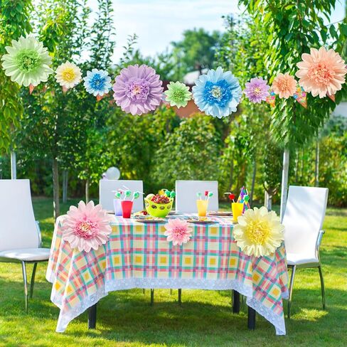 Pastel Paper Flowers,12 Pcs Crepe Paper Flowers Decorations,6 in,10 in Paper Flower for Wedding Party Baby Bridal Shower Carnival Party Nursery Wall Decor in Saudi Arabia