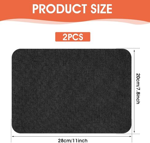 تصحيح إصلاح القماش 7.8x11 بوصة 2 PCS إصلاح الأريكة تصحيح تصحيح النسيج لتصحيح النسيج تصحيح مقاوم للماء للمفروشات والأرائك والأثاث والأكياس المحفورة ومقاعد السيارة (أسود) in Saudi Arabia