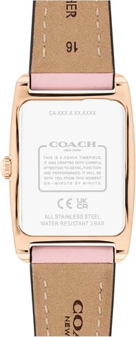 Coach Reese Women's Watch - 2H Quartz Tank Watch with Genuine Leather Strap - Water Resistant 3 ATM/30 Meters - Premium Fashion Timepiece for Everyday Style - 24mm in Saudi Arabia