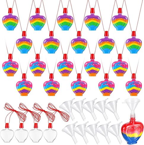 100 PCS HEART SAND ART BOTTLE NCELLOCES SAND FOR KIDS DIY ART ACTICTION GROUP شملت 10 أجهزة كمبيوتر صغيرة من مسارات صغيرة من البلاستيك المصغرة in Kuwait