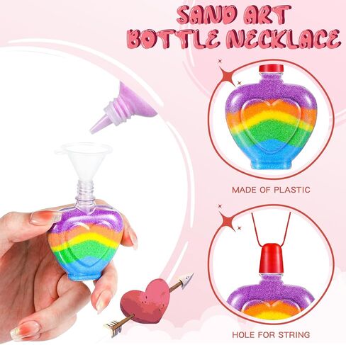 100 PCS HEART SAND ART BOTTLE NCELLOCES SAND FOR KIDS DIY ART ACTICTION GROUP شملت 10 أجهزة كمبيوتر صغيرة من مسارات صغيرة من البلاستيك المصغرة in Kuwait