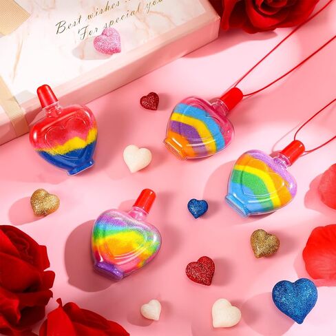 100 PCS HEART SAND ART BOTTLE NCELLOCES SAND FOR KIDS DIY ART ACTICTION GROUP شملت 10 أجهزة كمبيوتر صغيرة من مسارات صغيرة من البلاستيك المصغرة in Kuwait