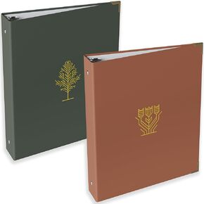 Half Letter 3-Ring Mini Binder Set of 2 - Large 1.5 Inch Rings, Aesthetic Binder with 2 Large Pockets for School, Work, Office, and Bible Study
