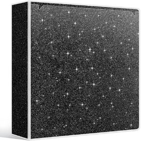 2 Inch 3 Ring Binder to School Supplies Glitter Three Ring Black Binder to Hold 375 Sheets, Black in Kuwait