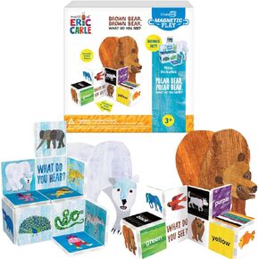 CreateOn Eric Carle Brown Bear with Polar Bear Bonus Set Magnetic Tiles, Building Set for Kids, Magnetic Building Toys for Kids, STEM Toys for Boys and Girls Ages 3+, 24 Piece