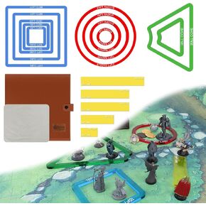 Byhoo 16 PCS DND Spell AOE Damage Template Set with Pouch, Semi-Transparent Acrylic 5E Area of Effect Spell Templates for Dungeons and Dragons & TTRPG, Ideal Gift for DMS and DND Enthusiasts