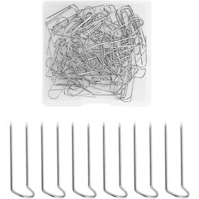 100 Pieces Sewing U Pins, U Pin Needle, Stainless Steel U pins, U Shaped Sewing Pins, Sewing U pins, Sewing U pins, Quilting Metal U Pins, Fork Needle for Quilting Sewing Double Blocking Pins