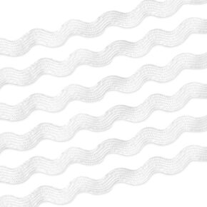 1 Roll 28yd Rick Rack Wave Bending Fringe Trim Ribbon, 5mm Wave Sewing Bending Fringe Trim for Sewing Making Wedding Clothes Gift Party Decoration (White)