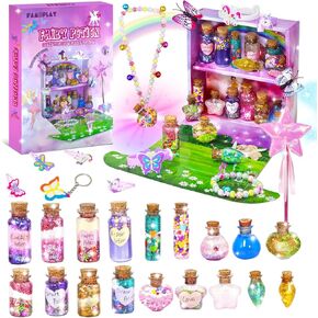 FAMOPLAY Fairy Potion Kits for Kids, DIY 18 Bottles Magical Fairy Polyjuice Potions, Creative Craft Kit Fun Magic Gift Toy for Girls 6 7 8 9 10