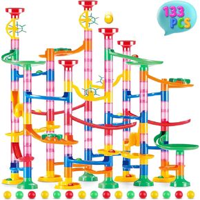 Marble Run, 133 Pcs Educational Construction Marble Maze Block Toy Set, Marble Run for Kids Ages 6-12, Parent-Child Game and Great Gift for Kids.