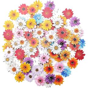 100Pcs Wood Daisy Buttons Painted Wooden Flower Buttons for Crafts Sunflower Wood Buttons 2 Holes Flatback Flower Shaped Buttons